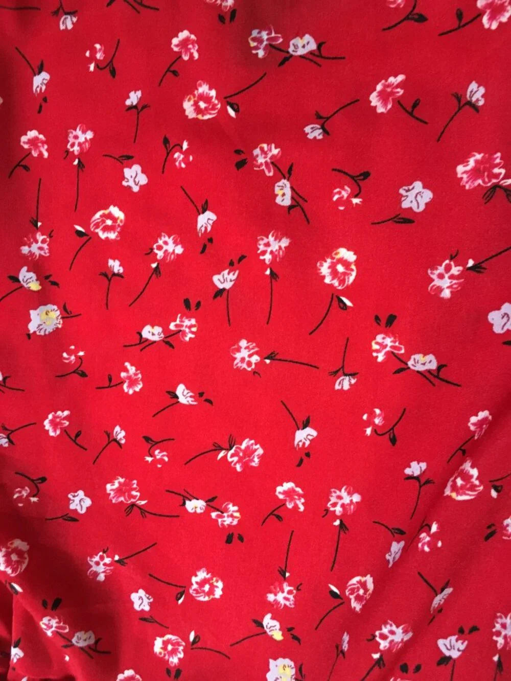 SHEIN Boho Ditsy Floral Print Puff Sleeve Knot Side Wrap Dress Size 0XL Short